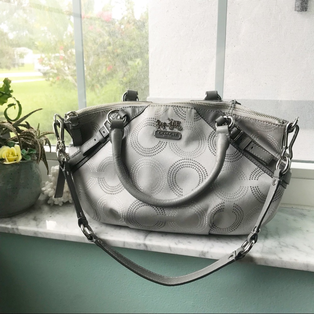 COACH MADISON Dotted Grey Satchel Bag h1093-15935